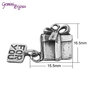Charm argento tibetano pacchetto regalo, 26x17 mm