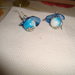orecchino perla azzurra