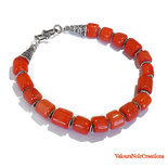 Bracciale In Corniola E Argento 925 Dorato - Fiori Di Primavera - Foto 5