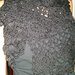 Morbida sciarpa nera in lana a disegno stellato realizzata a mano all'uncinetto