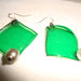 orecchini a rombo petalo verde con perla bianca