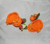 Scarpette ìnfradito sandali bambina arancione con fiocchetto a righe  