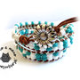 Bracciale cuoio 3 giri Chan Luu Style donna vetro Miyuki Wrap bracelet mychau