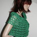 bolero maglia shirt donna artigianale uncinetto verde smeraldo xs s 38 40