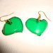 Orecchini cuore verde trasparenti