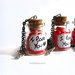 Collana miniature cuori in piccola bottiglia, realizzati a mano in porcellana fredda