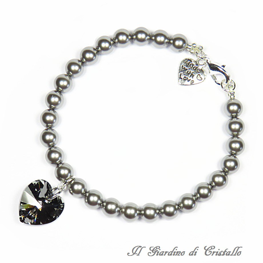 Bracciale Donna In Argento Placcato Con Pendente Cuore E Cristallo Blu, Regalo Elegante Per San Valentino E Occasioni Speciali
