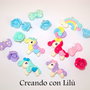 lotto 10 ciondoli mondo mini pony assortiti