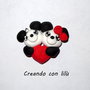 ciondolo in fimo coppia di panda con cuore love cm3 