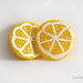 Orecchini frutta limone a perno realizzati interamente a mano in porcellana fredda