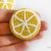 Orecchini frutta limone a perno realizzati interamente a mano in porcellana fredda