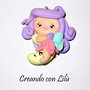 ciondolo in fimo doll su luna versione fata cm4