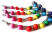 Bracciale perle arcobaleno modellate a mano in porcellana fredda