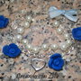 BRACCIALE CIONDOLI IN FIMO ROSE BLU