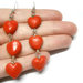 Orecchini cuore rosso fatti a mano in porcellana fredda