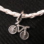 Bracciale/cavigliera con bici in argento tibetano