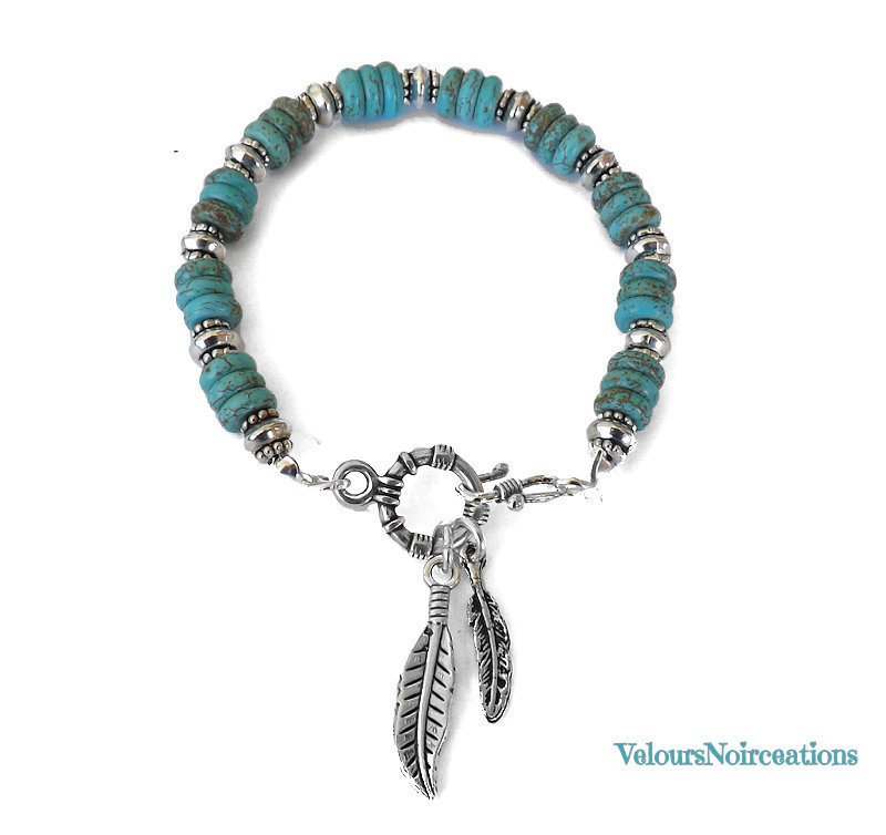 Silverly Orecchini a Goccia Aperti in Turchese per Donna in Argento Sterling 925 | Orecchini a Goccia in Argento 925 con Pietre Preziose Blu a Forma di Pera e Ganci | Gioielli