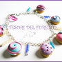 Bracciale "Donut al zucchero lilla e rosa"  fimo cernit idea regalo ciambelline Natale 