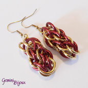 Orecchini Chainmail Red Gold