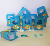 Scatoline in cartoncino azzurre per le vostte bomboniere: colorate e personalizzabili per voi!