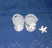 Scarpine infradito sandali bimba azzurre con stella di mare da 1 a 4 mesi circa