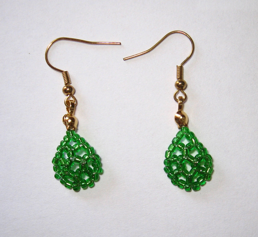 Orecchini A Goccia Smaltati Boho Verde – A Pera, Piccoli, Ipoallergenici, Gioielli Donna