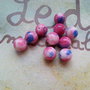 12 Perle in vetro 8mm - blu rosa