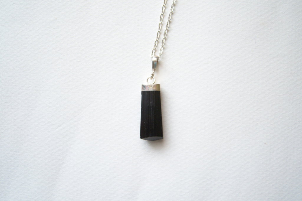 Ciondolo In Tormalina Naturale Irregolare Ciondoli In Quarzo Nero - Foto 7