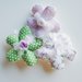 Set 30 Fiori porta confetti in stoffa fantasia a pois, quadretti e fiori lilla, celesti e verdi: una soluzione shabby chic per le vostre bomboniere