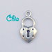 6 charms lucchetto cuore 20x10mm