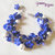 Bracciale a grappolo fiori di fimo blu