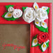 Cornice per fotografie decorata con rose in fimo