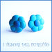 Orecchini Perno "Margherite Blu azzurro" fiore kawaii fimo cernit idea regalo donna bambina Estate estivi NATALE 2015
