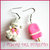 Orecchini "Orsetto bianco e Gelato fior di fragola" Fimo cernit kawaii idea regalo Natale clip bambina