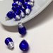 PERLA GOCCIA: set di 20 perle a forma di goccia. Bicolor blu-argento. 