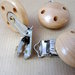 Clip porta CIUCCIO neonati baby legno naturale con 3 fori 