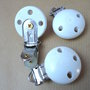 Clip porta CIUCCIO neonati baby legno color bianco con 3 fori 