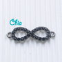 1 connettore link infinito strass nero 32x10mm