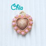1 charm cuore strass rosa