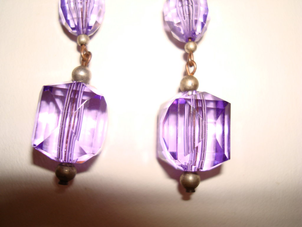 Orecchini In Vetro Di Murano Viola Con Foglio D'Oro 24K - Golden Glow, Realizzati A Mano A Venezia Con Certificato - 4