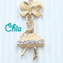 1 charm ballerina con fiocchetto smaltata