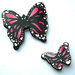 Decorazione farfalle rosa da parete modellate con la porcellana fredda e dipinte a mano