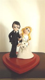 INSERZIONE RISERVATA PER STEFANIA - top cake sposi LOVE IS - fimo matrimonio