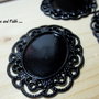 Base porta cabochon color nero (4x3,5cm adatto 25x19) (cod.21709)