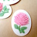 Cammeo Rosa rosa fondo bianco ovale cm4x3