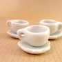 Set tazzina e piattino bianco - miniatura dollhouse