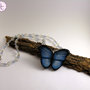 COLLANA CON CIONDOLO A FARFALLA MORPHO AZZURRA