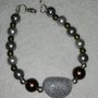 Bracciale con perle Grigio/Ottone