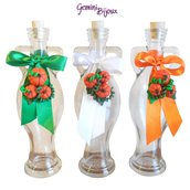 Bottiglia in vetro Anfora decorata in fimo "zucche"