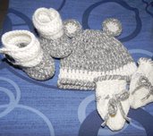 Scarpette, cappellino e muffoline  bebè Taglia neonato
